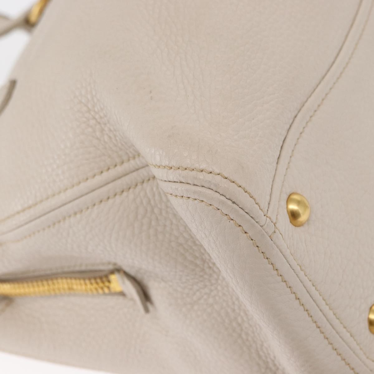 Miu Miu Phenix Convertible Tote Leather, WHITE, LEATHER, Handbag