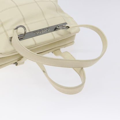 Chanel Square Stitch Shoulder Bag Quilted Caviar, WHITE, LEATHER, Shoulder bag