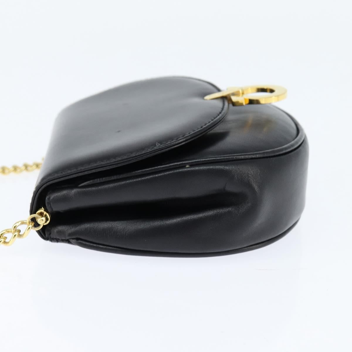 Salvatore Ferragamo Gancini Chain Shoulder bag Leather, BLACK, LEATHER, Shoulder bag