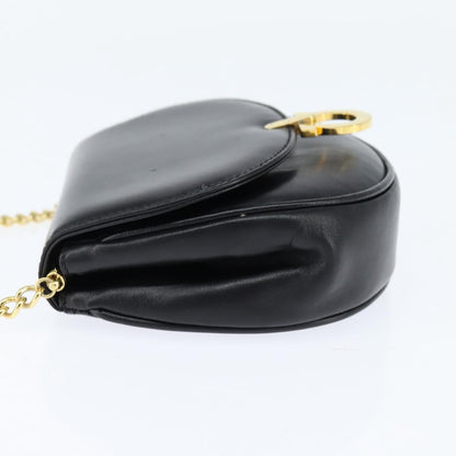 Salvatore Ferragamo Gancini Chain Shoulder bag Leather, BLACK, LEATHER, Shoulder bag