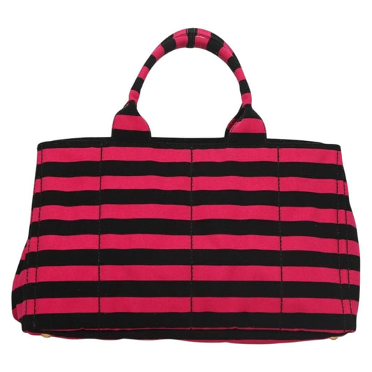 Prada Canapa Open Tote Canvas, BLACK, CANVAS, Tote bag