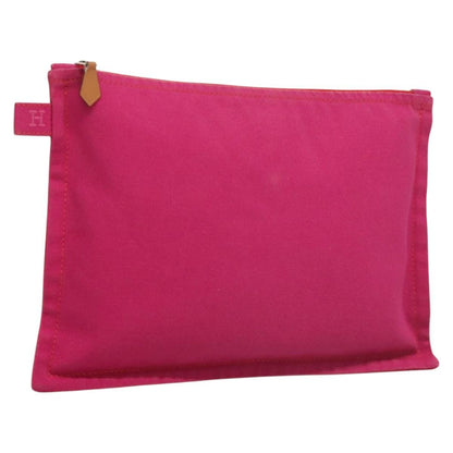Hermes Bora Bora Pouch Toile, PINK, CANVAS, Clutche & pouche