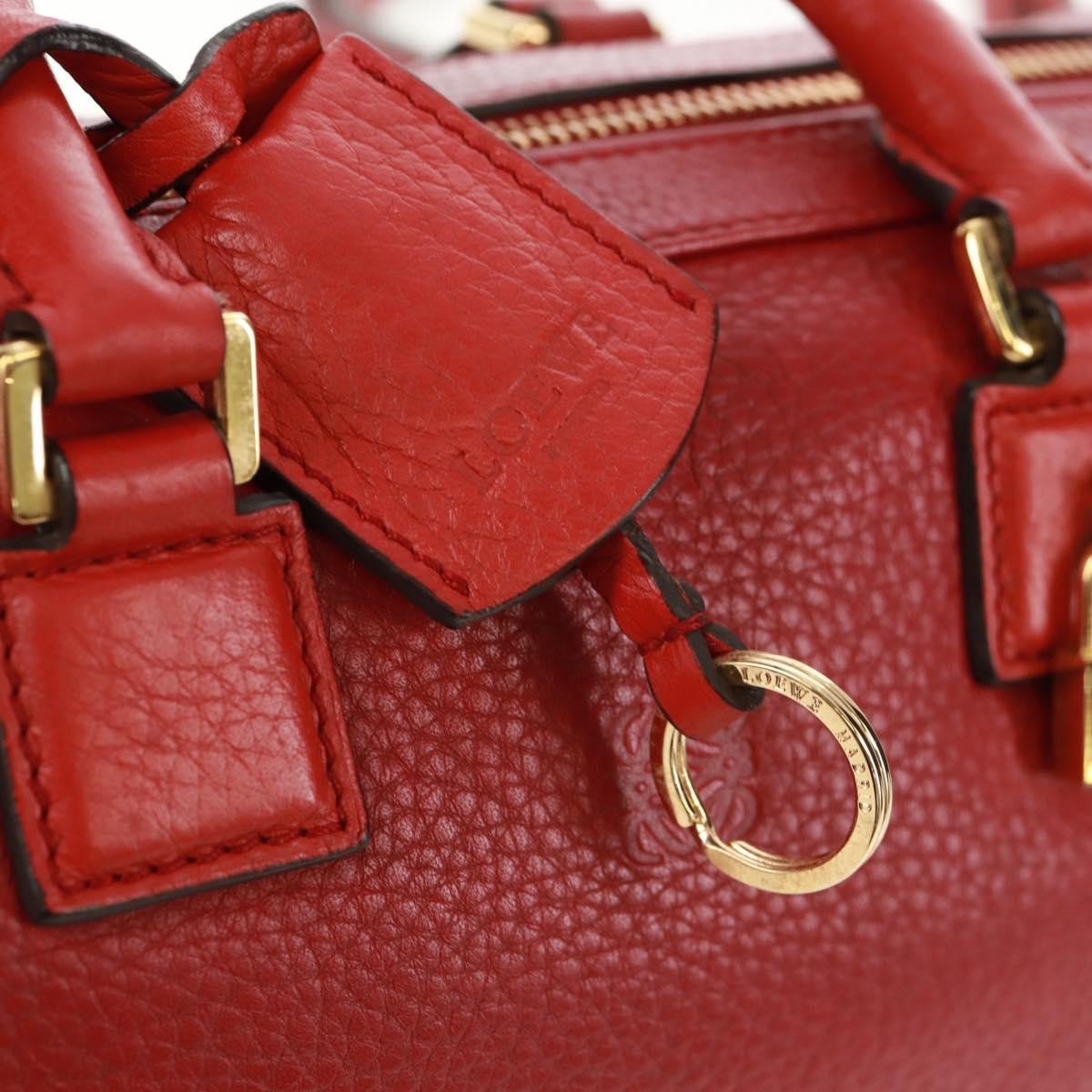 Loewe Anagram handbag Leather, RED, LEATHER, Handbag