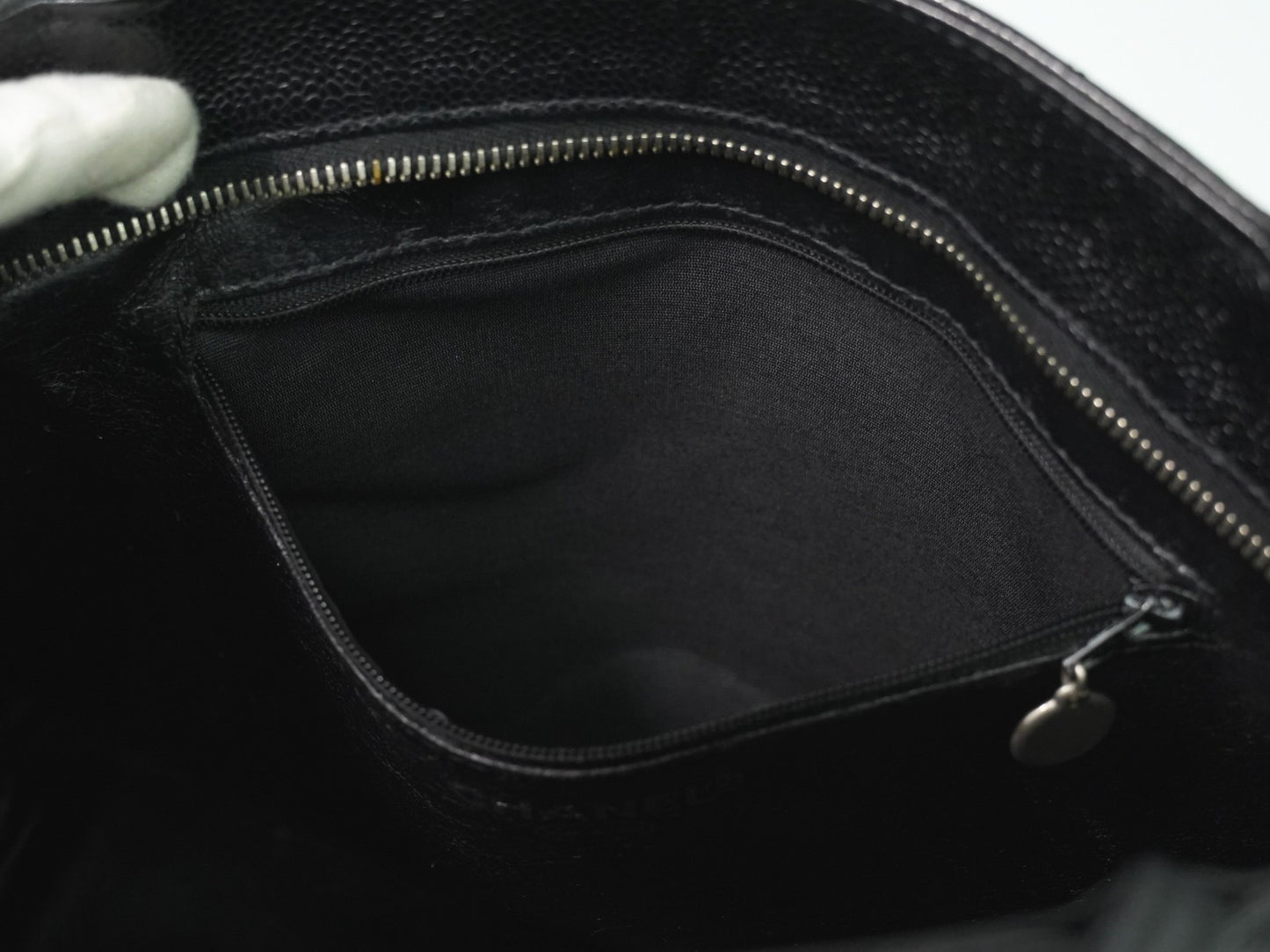 Chanel Medallion Tote Quilted Caviar, BLACK, LEATHER, Tote bag