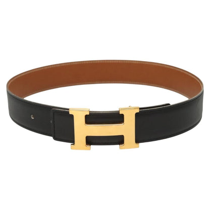 Hermes Constance Belt Leather, BLACK, LEATHER, Belts