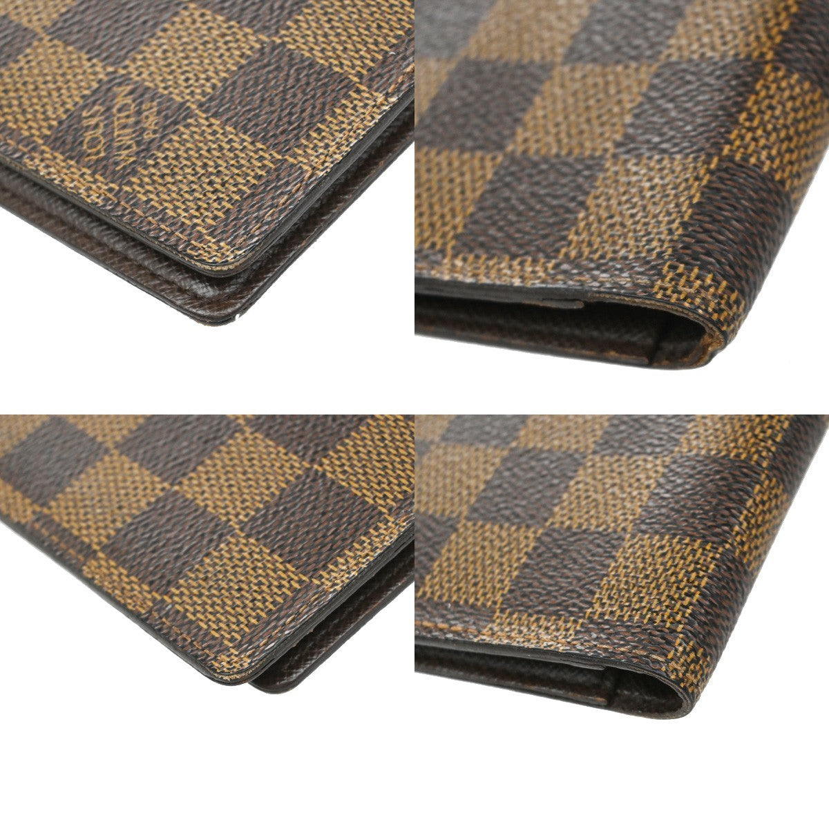 Louis Vuitton Checkbook Cover Damier, BROWN, CANVAS, Wallets