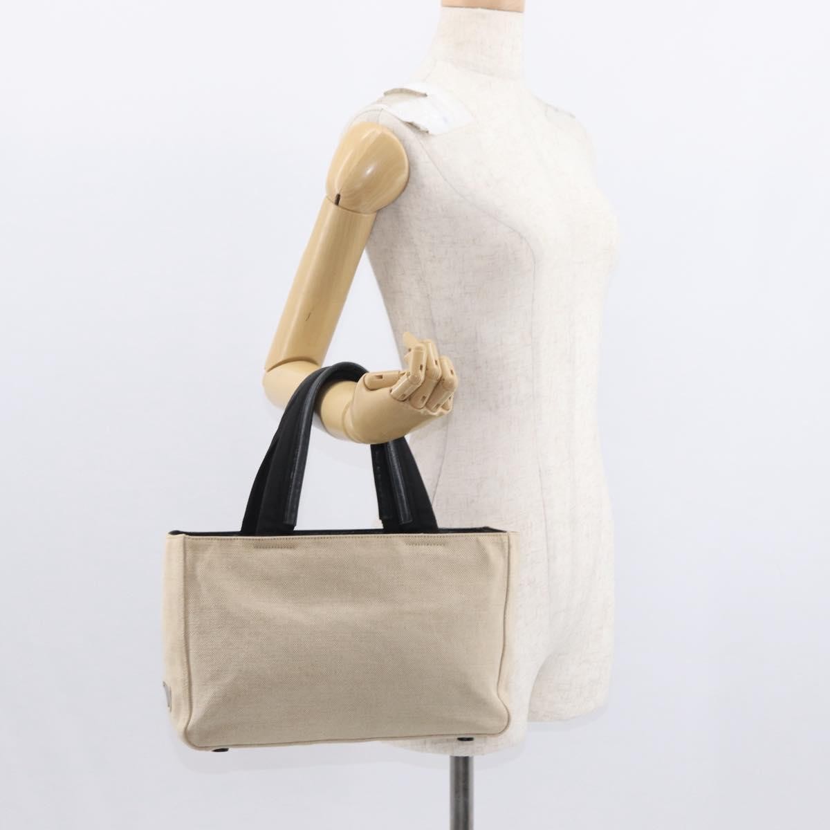 Prada Vintage Handbag Canvas, BEIGE, CANVAS, Handbag
