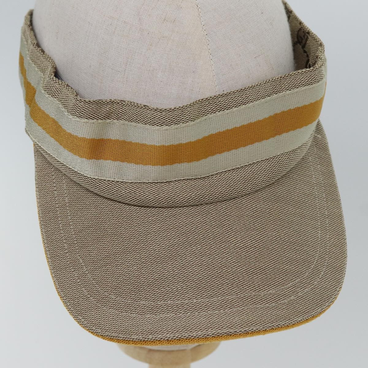 Gucci Sun Visor Canvas, BEIGE, CANVAS, Head accessory