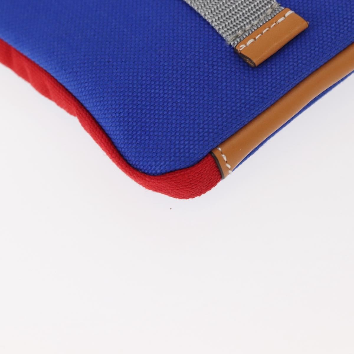 Loewe Eye/Loewe/Nature Zip Neck Pouch Canvas with Applique, BLUE, CANVAS, Clutche & pouche