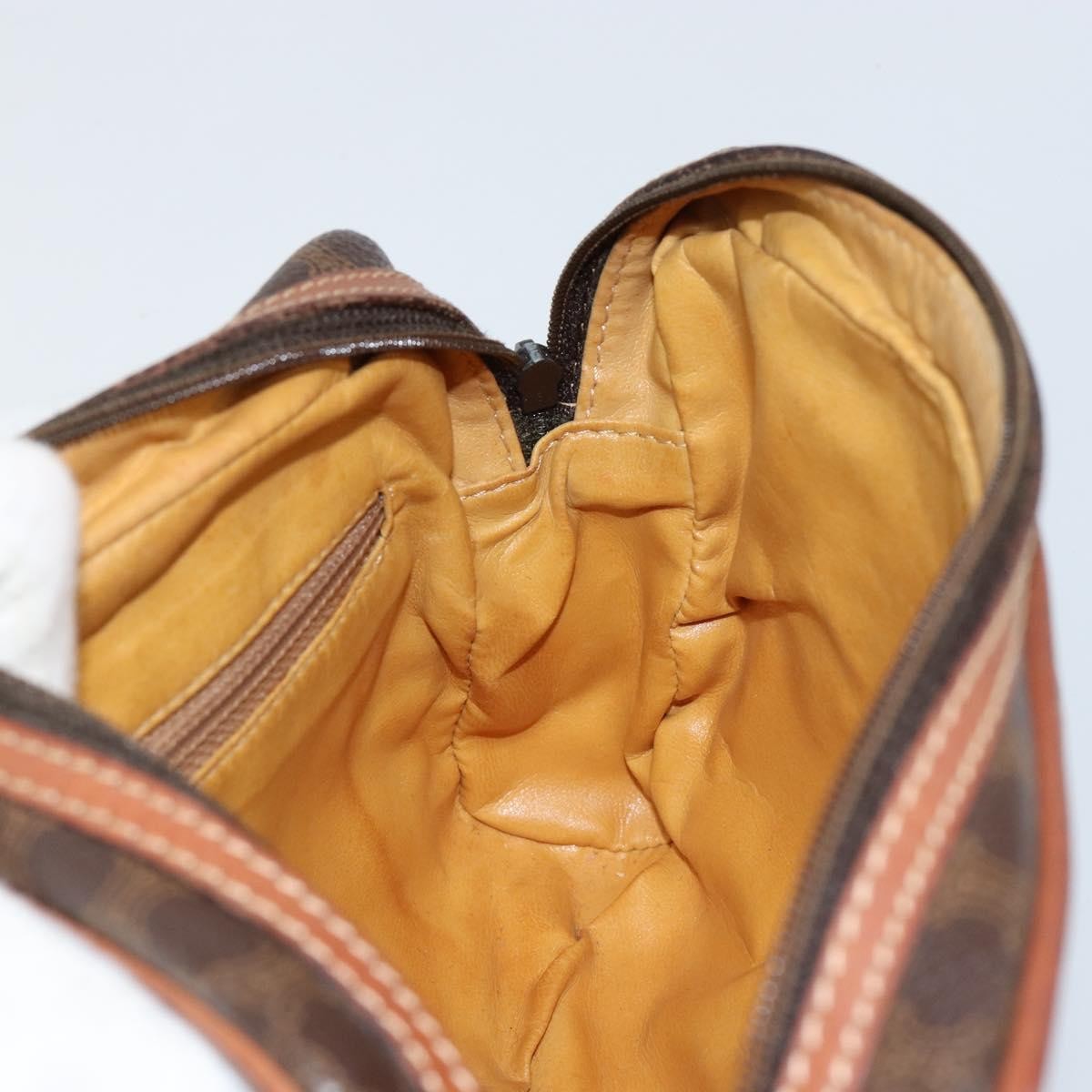 Celine Vintage Macadam Shoulder Bag Canvas and Leather, BROWN, CANVAS, Shoulder bag