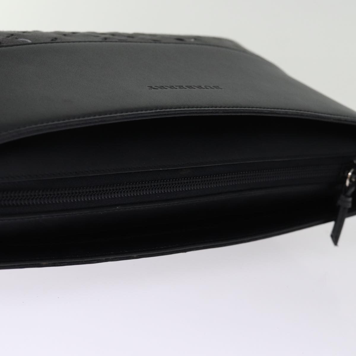 Burberry Vintage Shoulder Bag Leather, BLACK, LEATHER, Shoulder bag