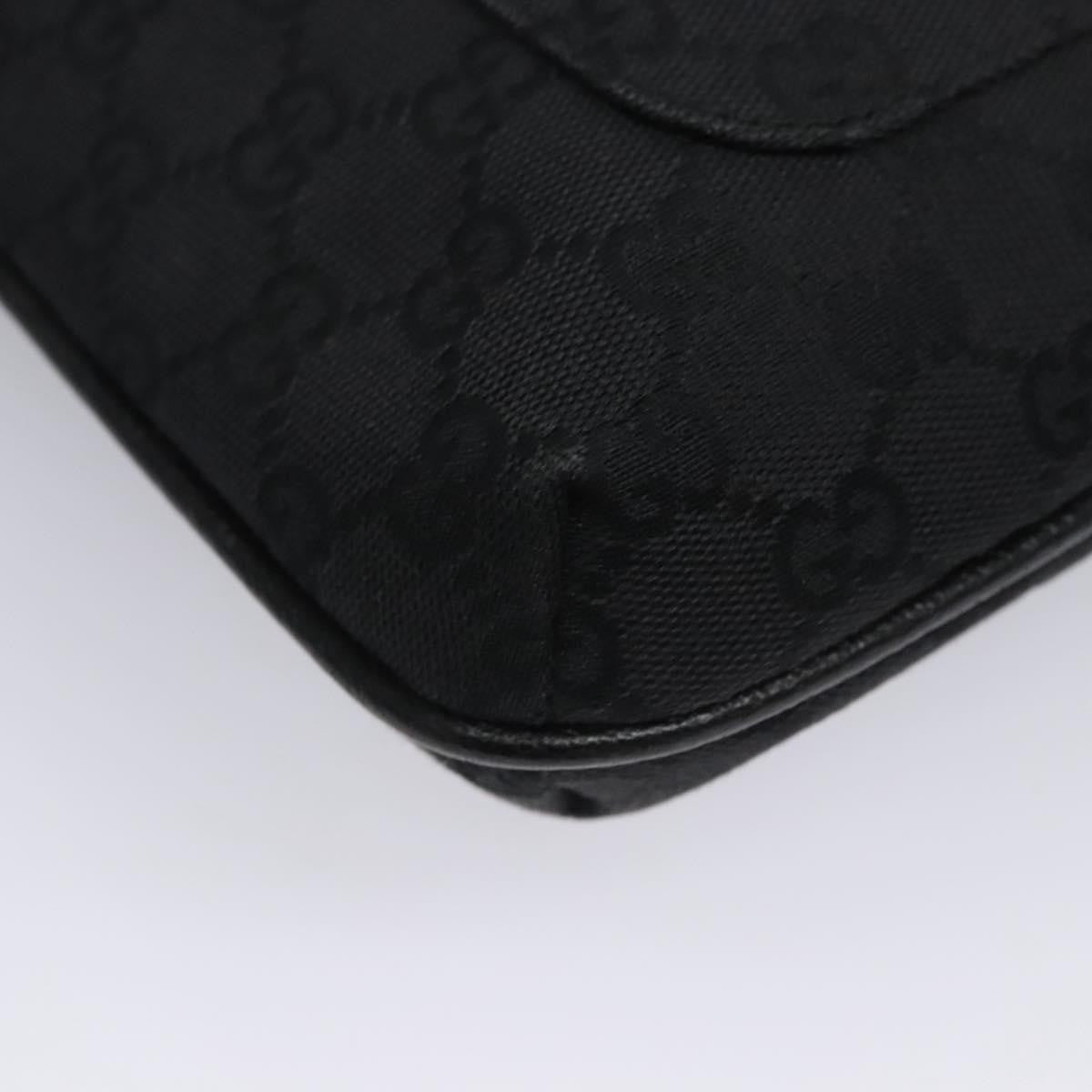 Gucci Vintage Flat Messenger Bag GG Canvas, BLACK, CANVAS, Shoulder bag