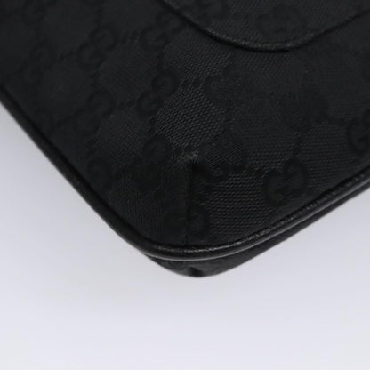 Gucci Vintage Flat Messenger Bag GG Canvas, BLACK, CANVAS, Shoulder bag