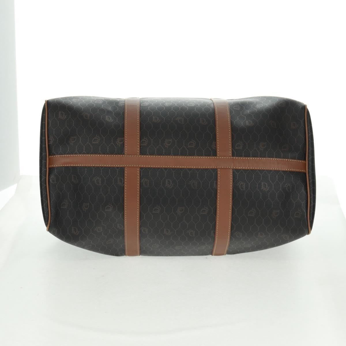 Christian Dior Vintage Honeycomb Boston bag Canvas and Leather, BLACK, PVC, Travel bag