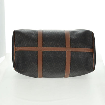 Christian Dior Vintage Honeycomb Boston bag Canvas and Leather, BLACK, PVC, Travel bag