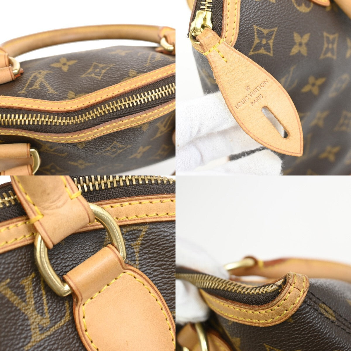 Louis Vuitton Lockit Handbag Monogram Canvas, BROWN, CANVAS, Handbag