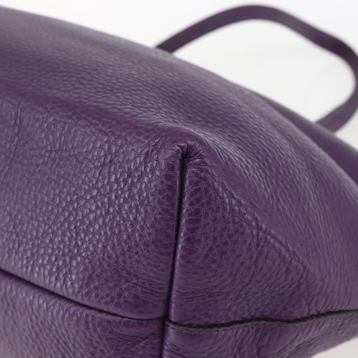 Salvatore Ferragamo Gancini Tote Leather, PURPLE, LEATHER, Tote bag