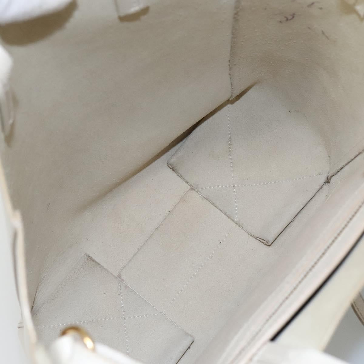 Celine Vertical Cabas Tote Leather, WHITE, LEATHER, Tote bag