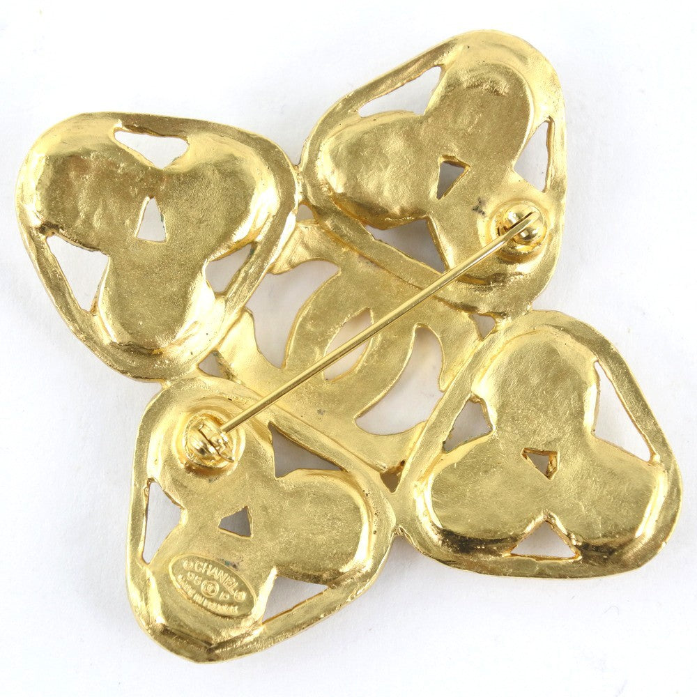 Chanel Vintage CC Brooch Metal, GOLD, GOLD_PLATED, Brooch