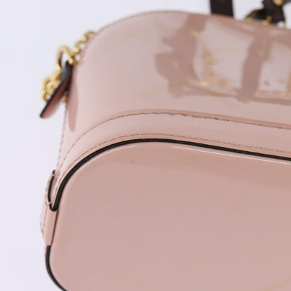 Louis Vuitton Alma Chain Handbag Vernis with Monogram Canvas, PINK, PATENT_LEATHER, Shoulder bag