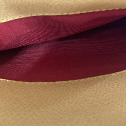 Celine Vintage Convertible Turnlock Top Handle Bag Leather, YELLOW, LEATHER, Handbag