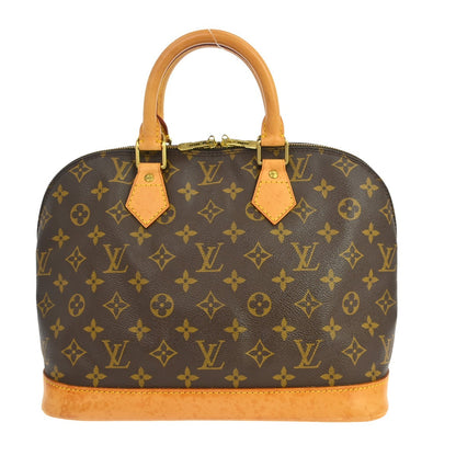 Louis Vuitton Alma Handbag Monogram Canvas, Brown, Canvas, Handbag