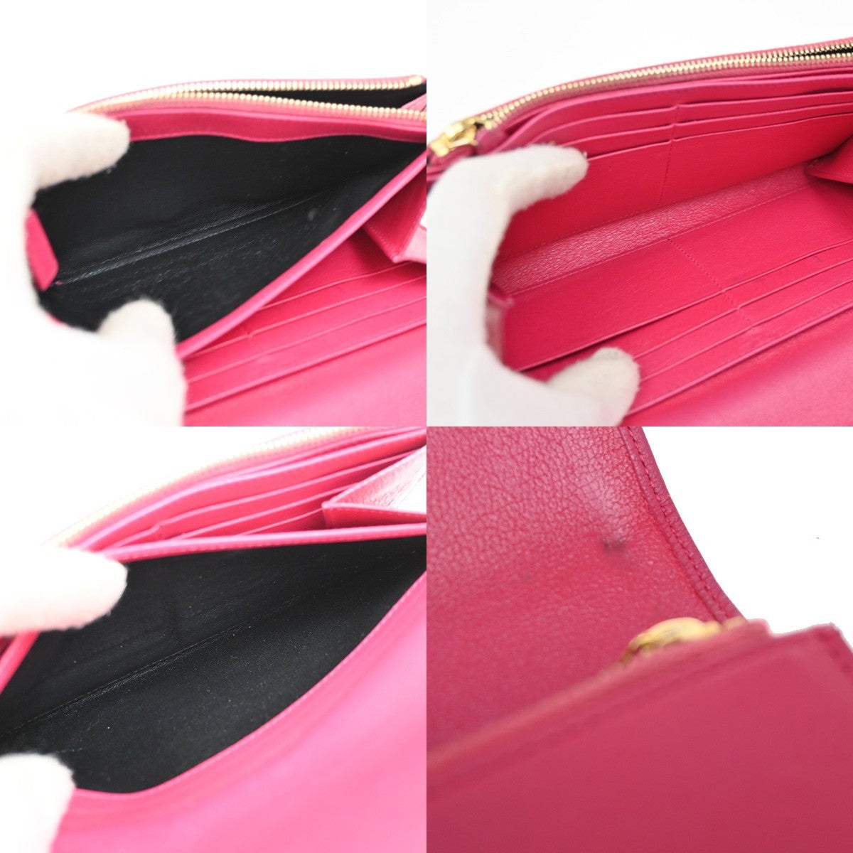 Saint Laurent Belle de Jour Flap Wallet Leather, PINK, LEATHER, Wallets