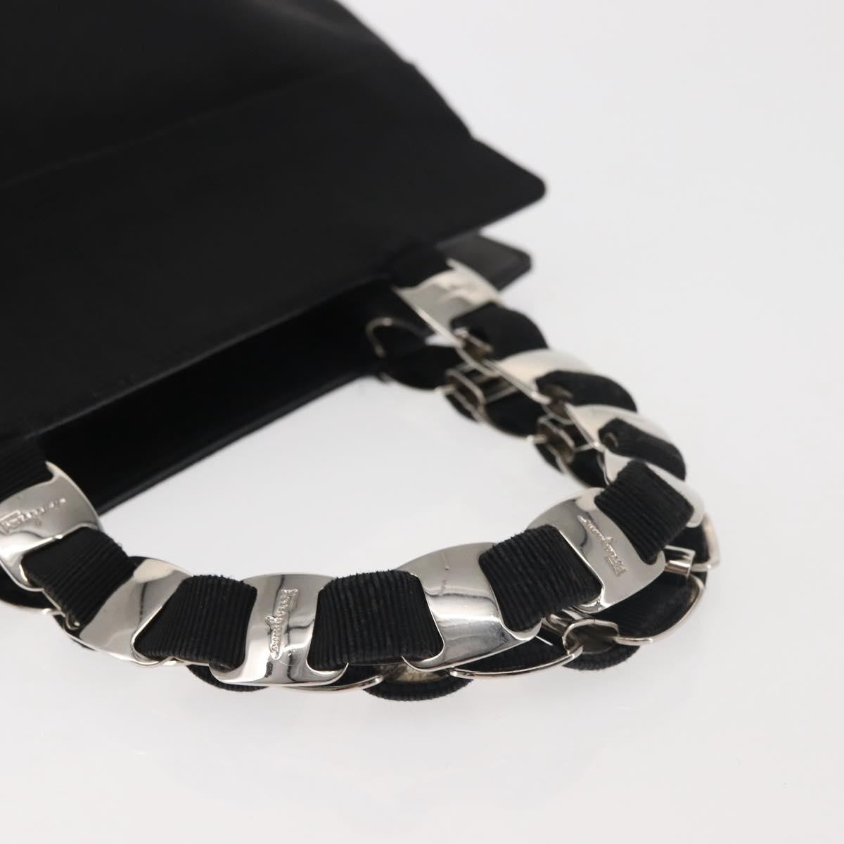 Salvatore Ferragamo Vala Handbag Canvas, BLACK, CANVAS, Handbag