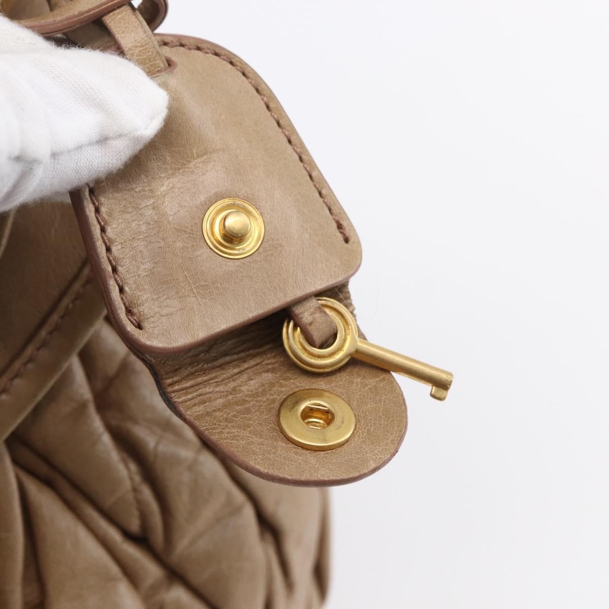 Miu Miu Coffer Convertible Hobo Matelasse Leather, BEIGE, LEATHER, Handbag