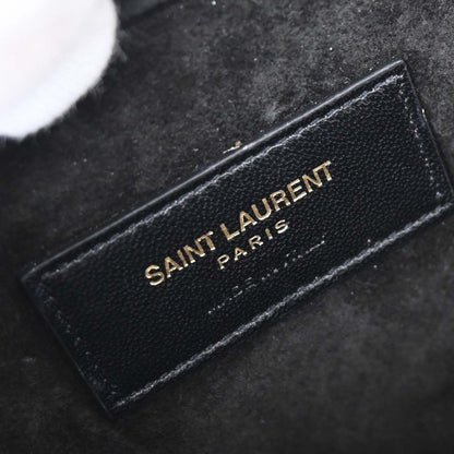 Saint Laurent Love Heart Chain Bag Leather, BLACK, LEATHER, Shoulder bag