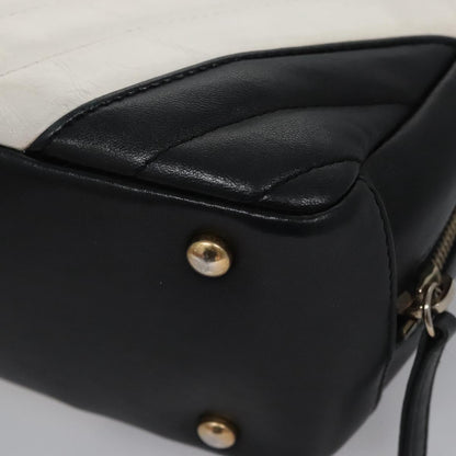 Chanel V Stitch Leather, WHITE, LEATHER, Handbag