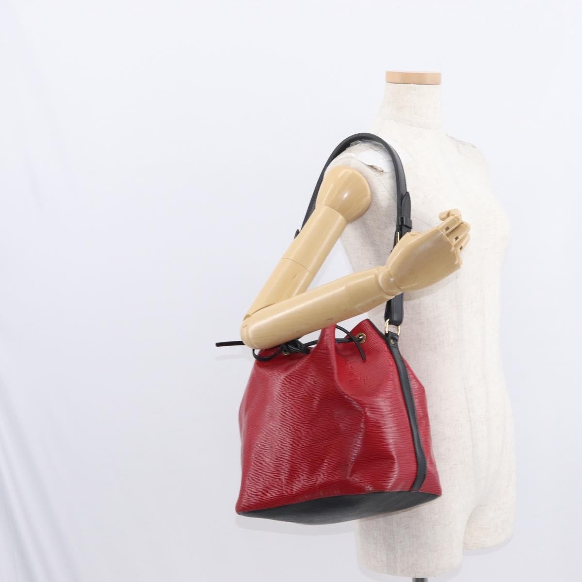 Louis Vuitton Bicolor Petit Noe Handbag Epi Leather, RED, LEATHER, Shoulder bag