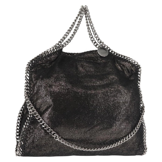Stella McCartney Falabella Fold Over Bag Faux Suede, BLACK, SYNTHETIC, Crossbody bag