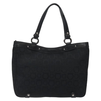 Salvatore Ferragamo Gancini Tote Gancini Canvas, BLACK, CANVAS, Tote bag