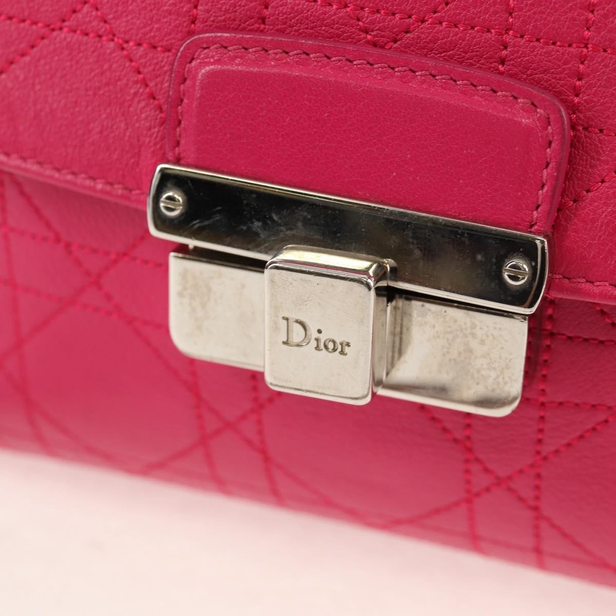 Christian Dior Long Chain Miss Dior Bag Cannage Quilt Lambskin, PINK, LEATHER, Shoulder bag