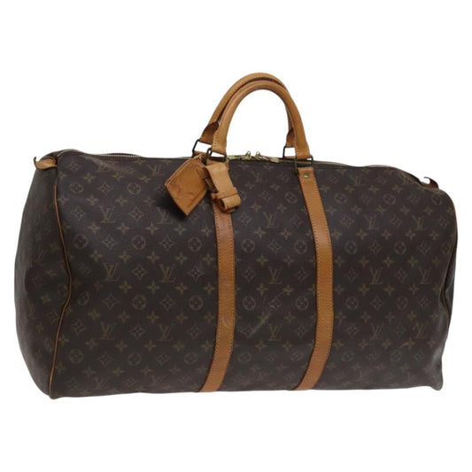 Louis Vuitton Keepall Bag Monogram Canvas, BROWN, CANVAS, Travel bag