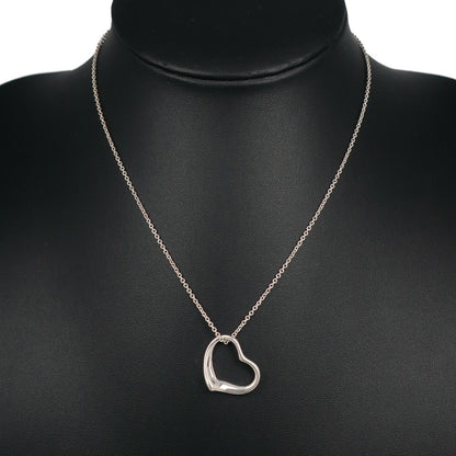 Tiffany & Co. Elsa Peretti Open Heart Pendant Necklace Sterling Silver, SILVER, SILVER, Necklace