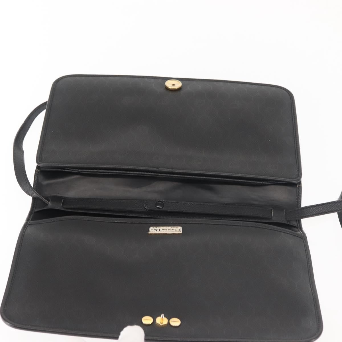 Christian Dior Vintage Full Flap Bag Leather, BLACK, LEATHER, Shoulder bag