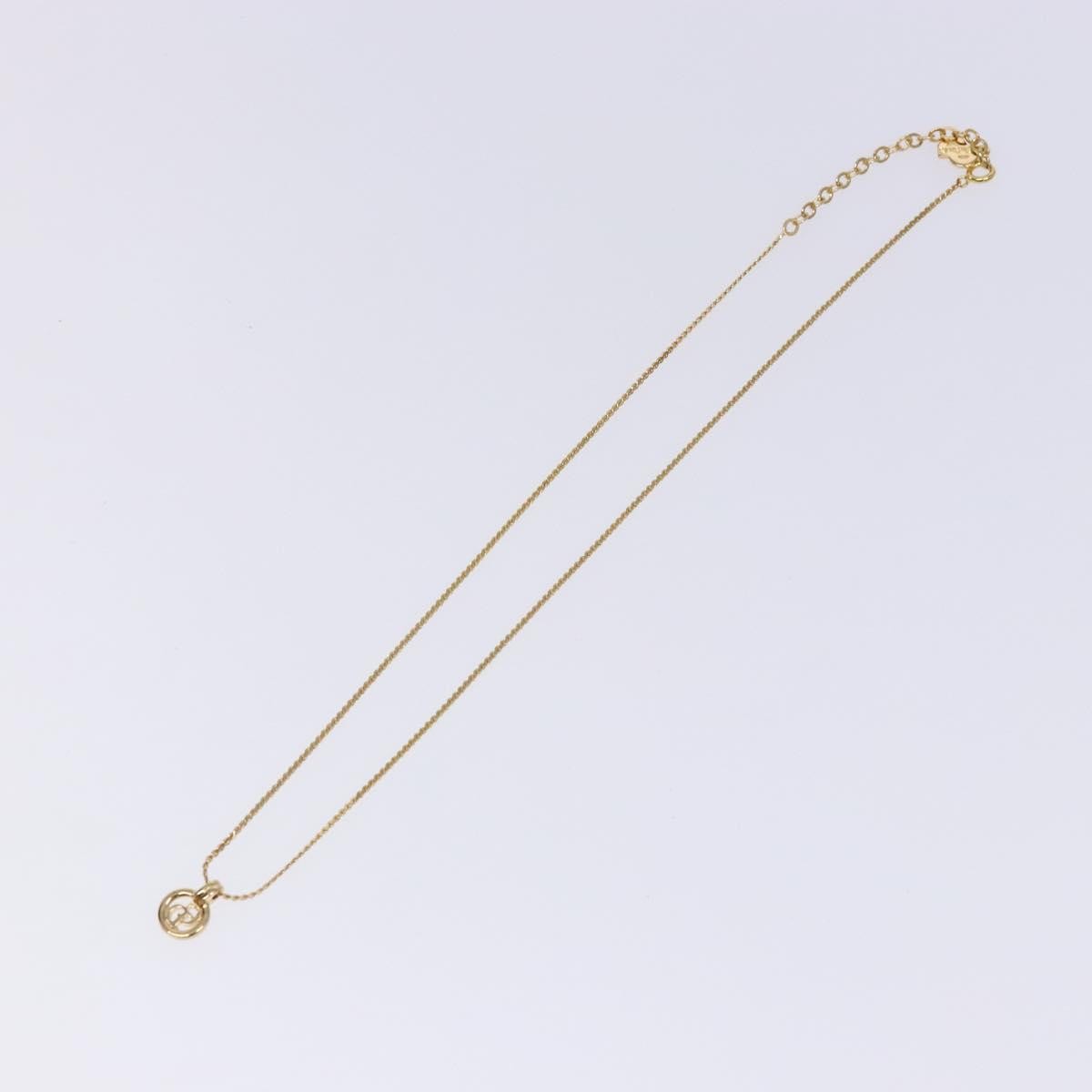 Christian Dior CD Round Pendant Necklace Metal, GOLD, METAL, Necklace