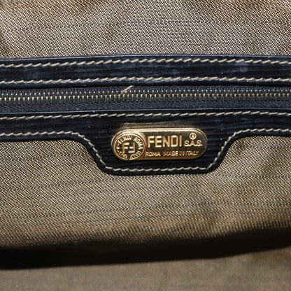 Fendi Vintage Pequin Convertible Boston Bag Coated Canvas, BROWN, CANVAS, Travel bag