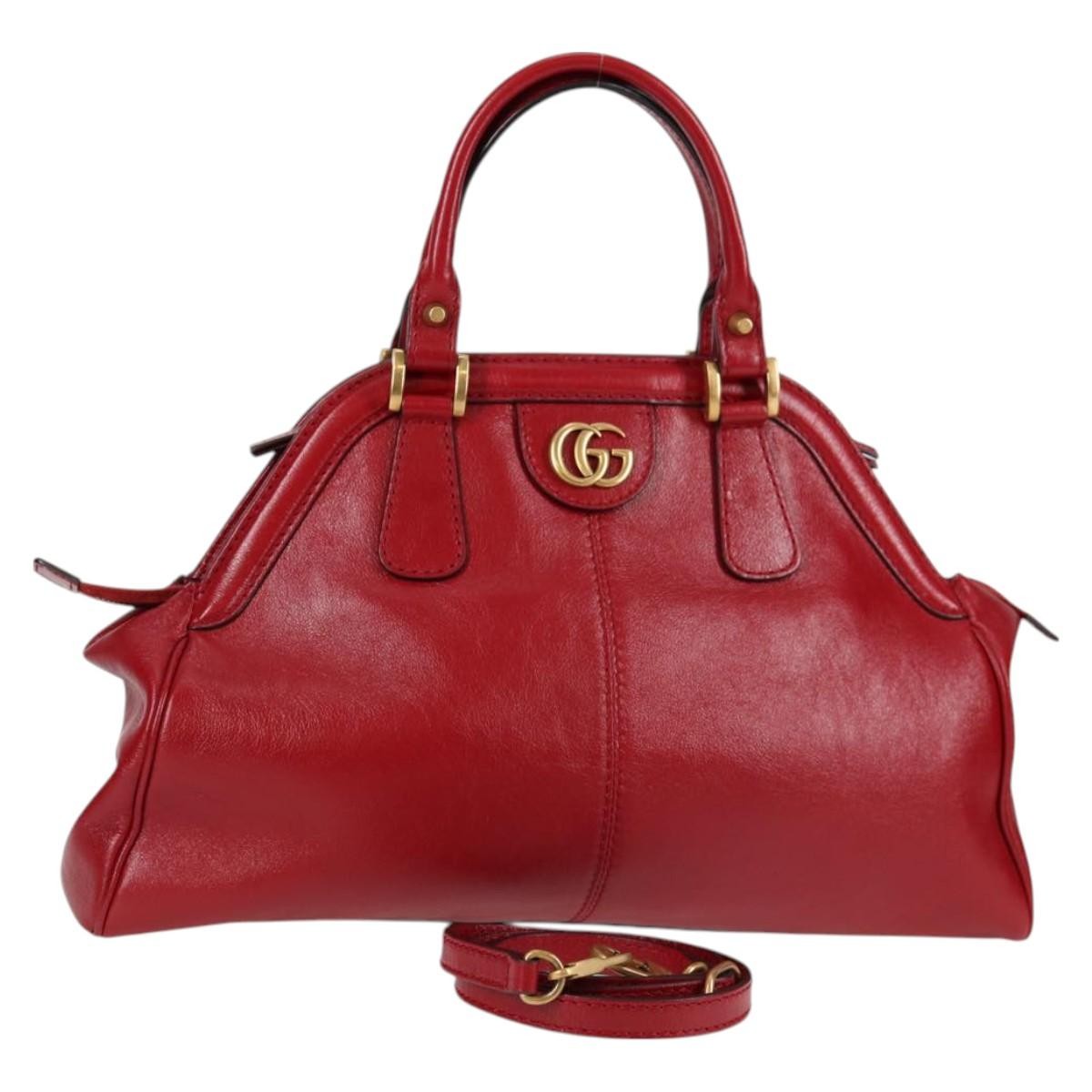 Gucci Rebelle leather red leather, RED, LEATHER, Handbag