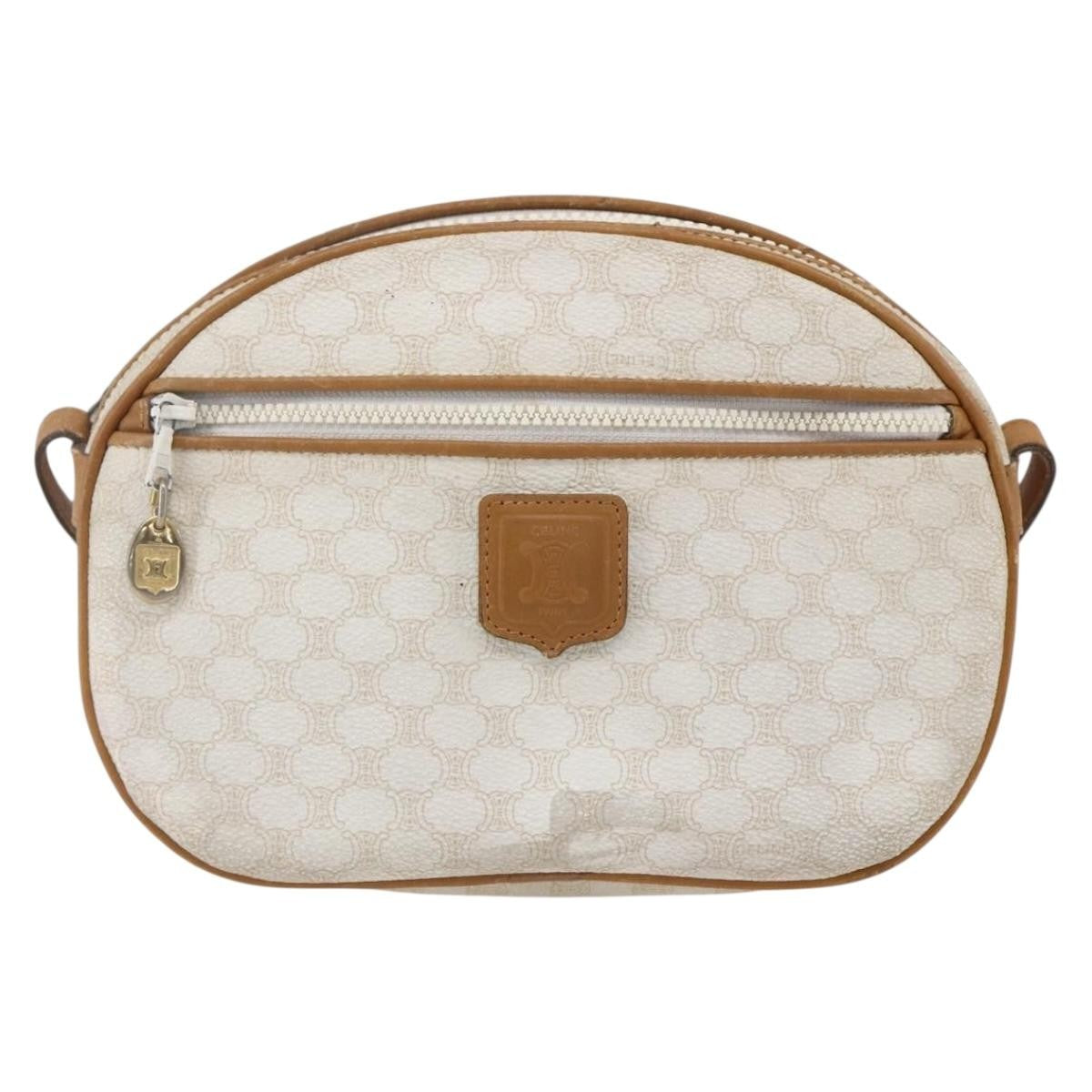 Celine Macadam Shoulder Bag PVC Leather, WHITE, PVC, Shoulder bag