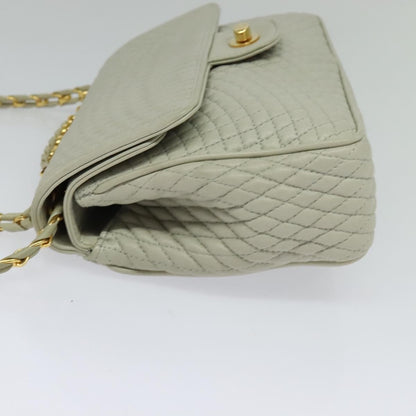 Bally Vintage Chain Shoulder Bag Quilted Leather, BEIGE, LEATHER, Shoulder bag