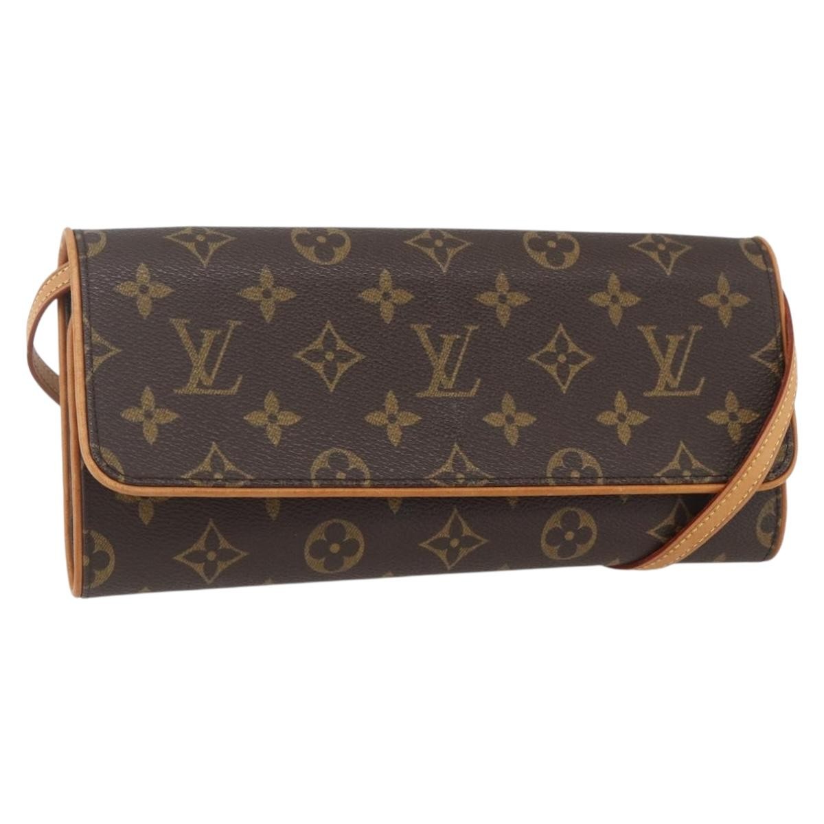 Louis Vuitton Twin Handbag Monogram Canvas, BROWN, CANVAS, Clutche & pouche