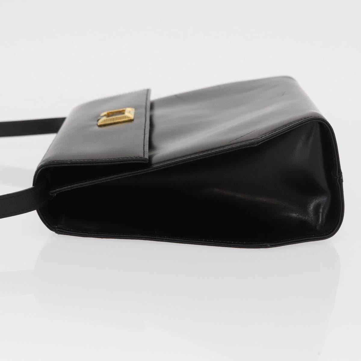 Salvatore Ferragamo Gancini Shoulder Bag Leather, BLACK, LEATHER, Shoulder bag