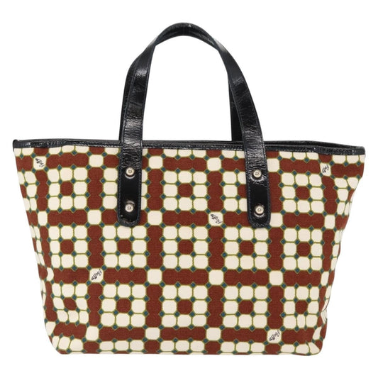 Bally Vintage Handbag Canvas, Brown, Canvas, Handbag