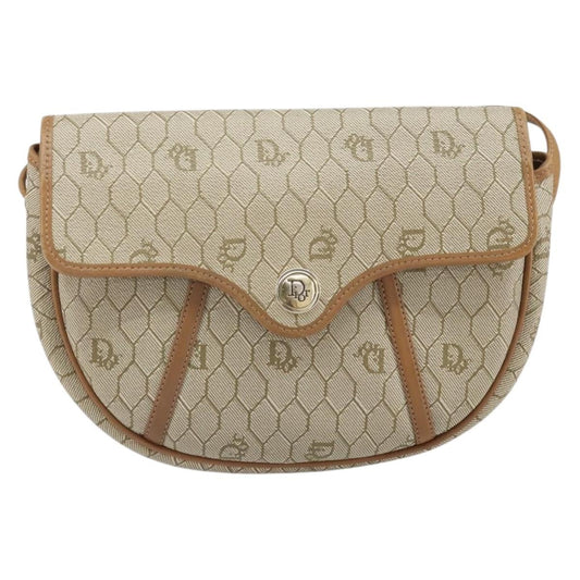 Christian Dior Vintage Honeycomb Shoulder Bag Canvas, Beige, Canvas, Shoulder Bag