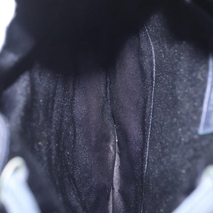 Chanel Vintage Drawstring Backpack Quilted Satin with Suede, NAVY, SATIN, Backpack