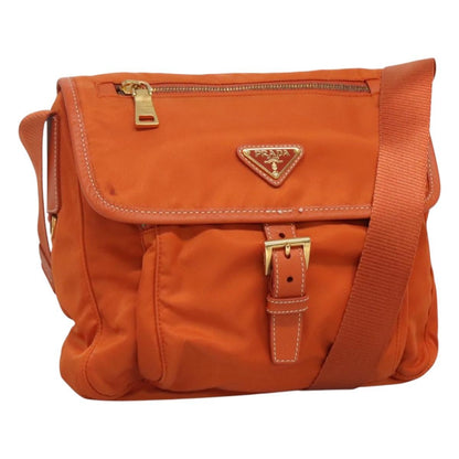 Prada Buckle Messenger Bag Tessuto, ORANGE, NYLON, Crossbody bag