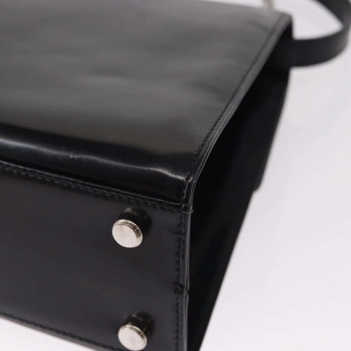 Salvatore Ferragamo Gancini handbag Leather, BLACK, LEATHER, Handbag